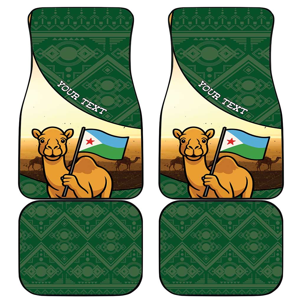 Djibouti Car Mats Camel Holding Jabuuti Flag