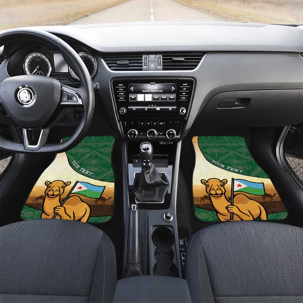 Djibouti Car Mats Camel Holding Jabuuti Flag