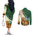 Personalized Djibouti Couples Matching Off The Shoulder Long Sleeve Dress and Long Sleeve Button Shirt Camel Holding Jabuuti Flag