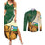 Personalized Djibouti Couples Matching Summer Maxi Dress and Long Sleeve Button Shirt Camel Holding Jabuuti Flag