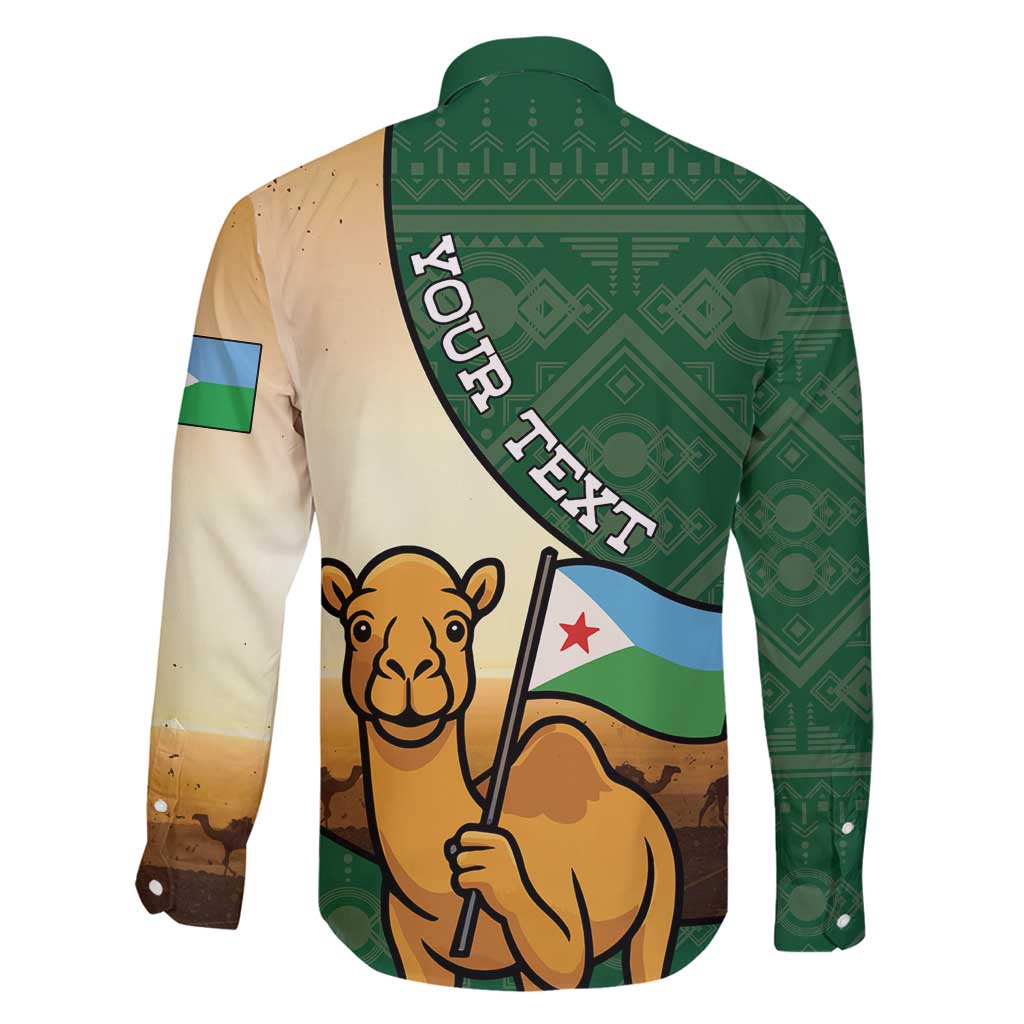 Personalized Djibouti Family Matching Long Sleeve Bodycon Dress and Hawaiian Shirt Camel Holding Jabuuti Flag