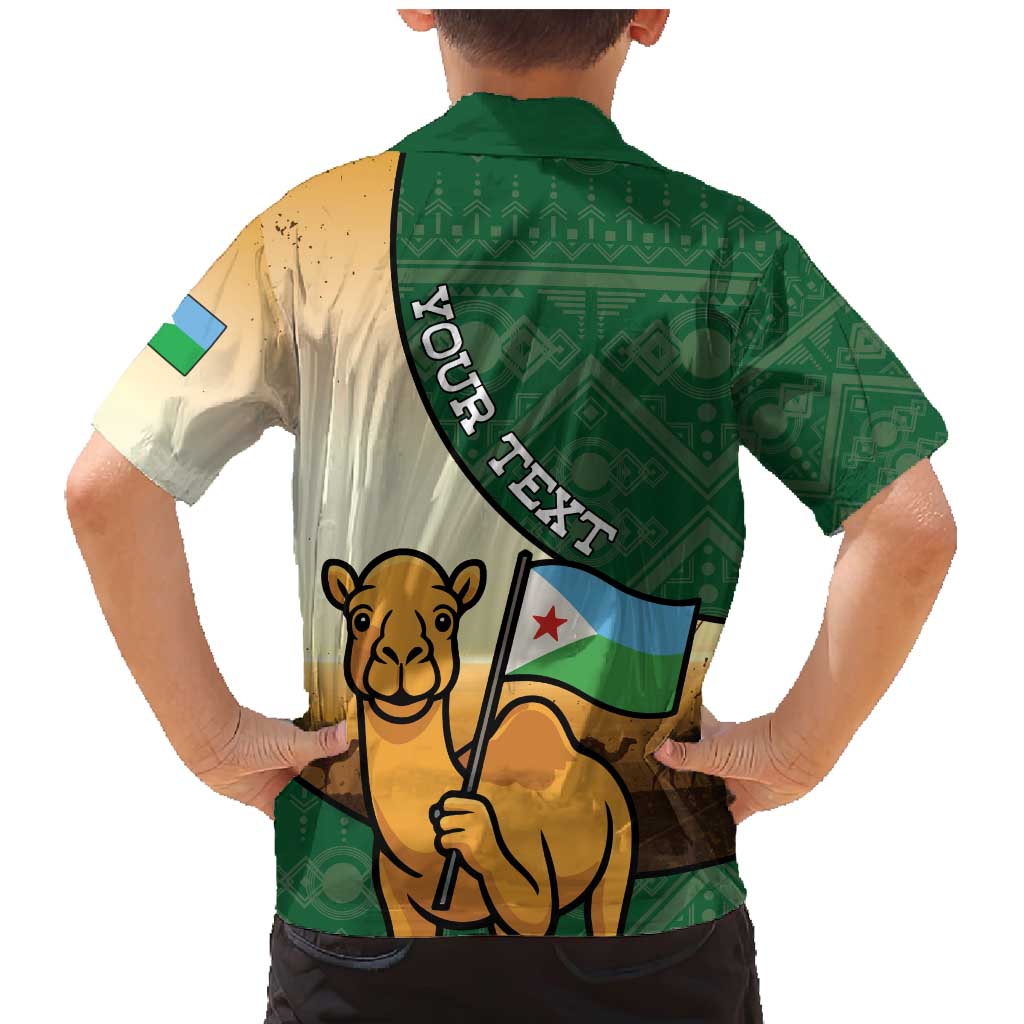 Personalized Djibouti Family Matching Mermaid Dress and Hawaiian Shirt Camel Holding Jabuuti Flag