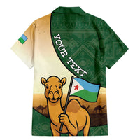 Personalized Djibouti Family Matching Mermaid Dress and Hawaiian Shirt Camel Holding Jabuuti Flag
