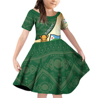 Personalized Djibouti Family Matching Off Shoulder Short Dress and Hawaiian Shirt Camel Holding Jabuuti Flag