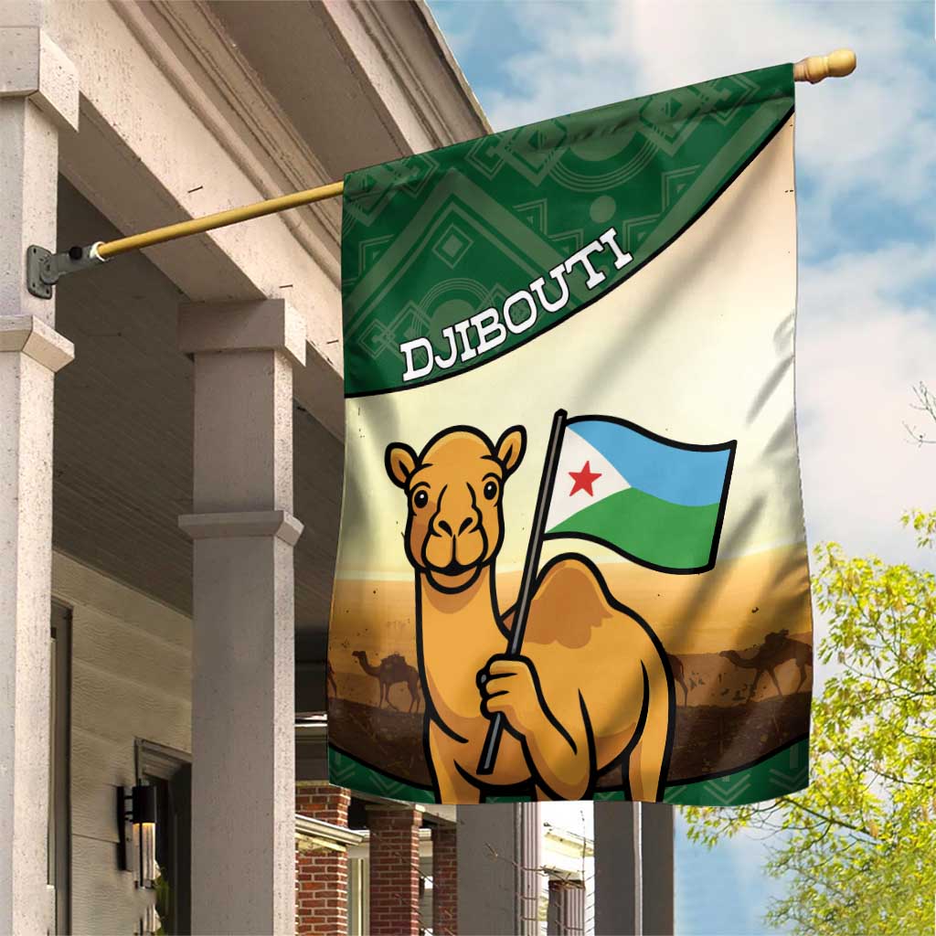 Djibouti Garden Flag Camel Holding Jabuuti Flag
