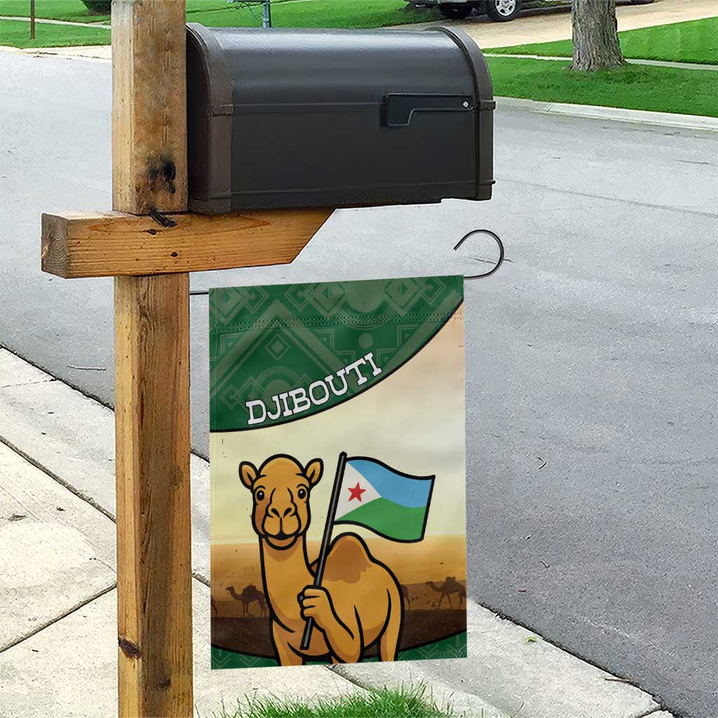 Djibouti Garden Flag Camel Holding Jabuuti Flag