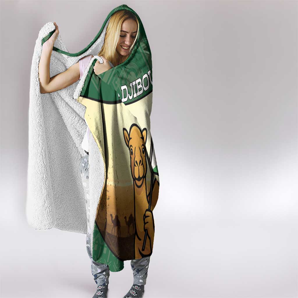Djibouti Hooded Blanket Camel Holding Jabuuti Flag