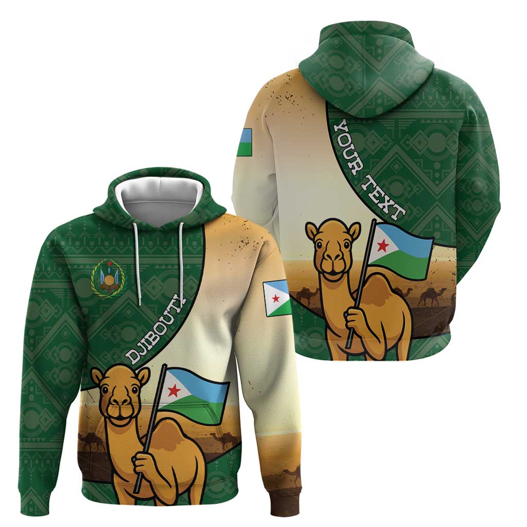 Personalized Djibouti Hoodie Camel Holding Jabuuti Flag