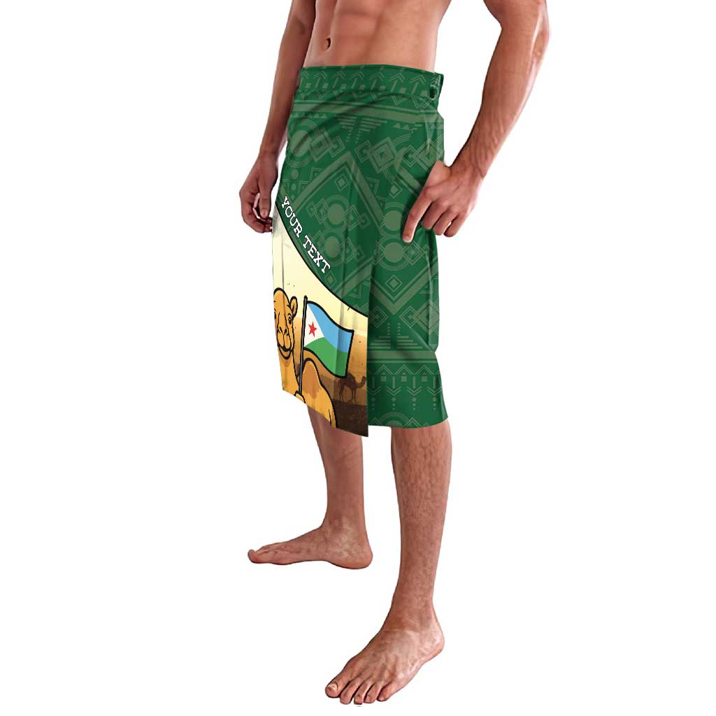 Personalized Djibouti Lavalava Camel Holding Jabuuti Flag