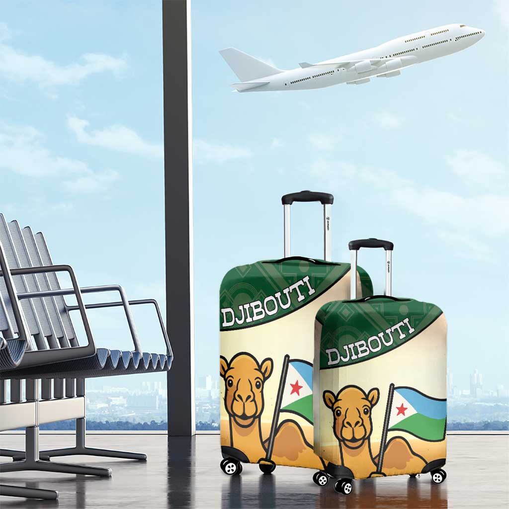 Djibouti Luggage Cover Camel Holding Jabuuti Flag