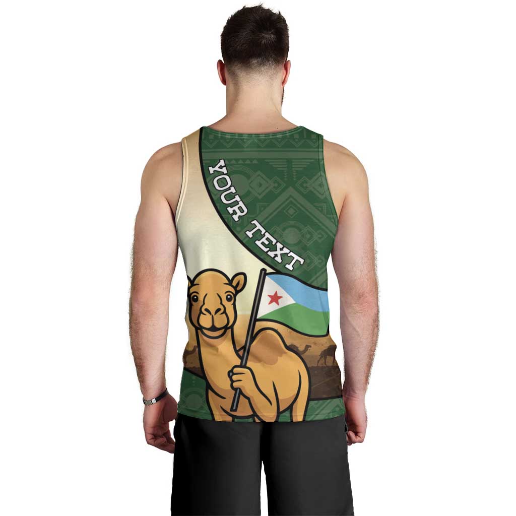 Personalized Djibouti Men Tank Top Camel Holding Jabuuti Flag