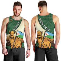Personalized Djibouti Men Tank Top Camel Holding Jabuuti Flag