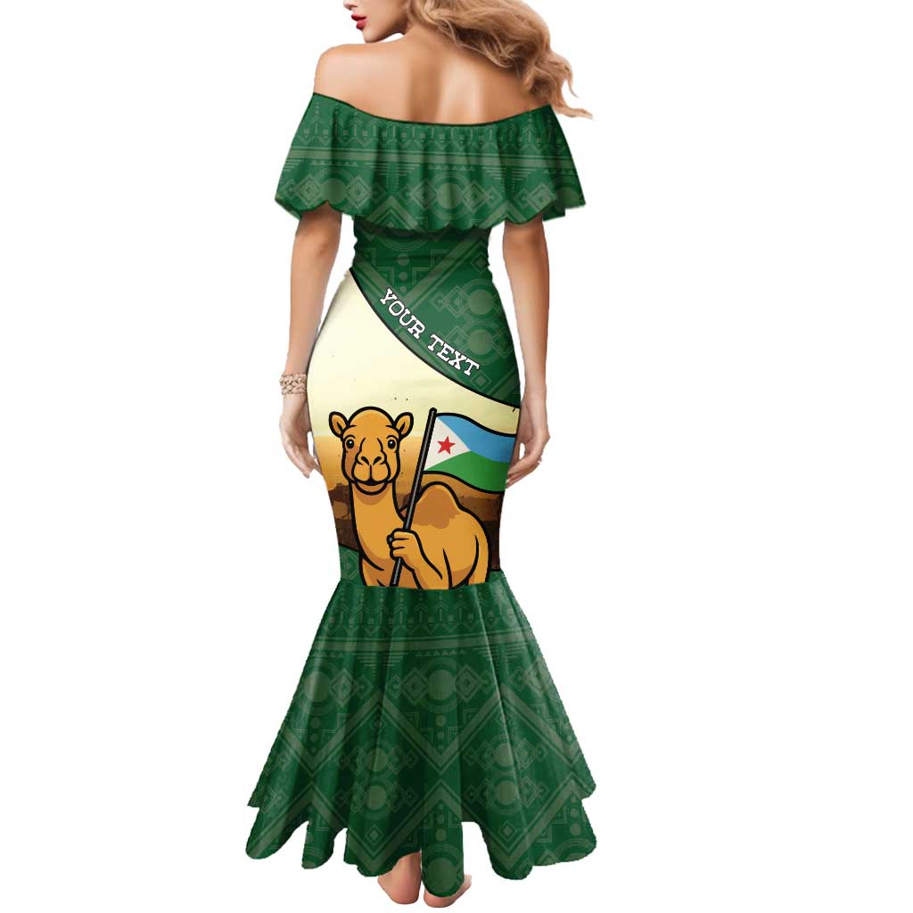 Personalized Djibouti Mermaid Dress Camel Holding Jabuuti Flag