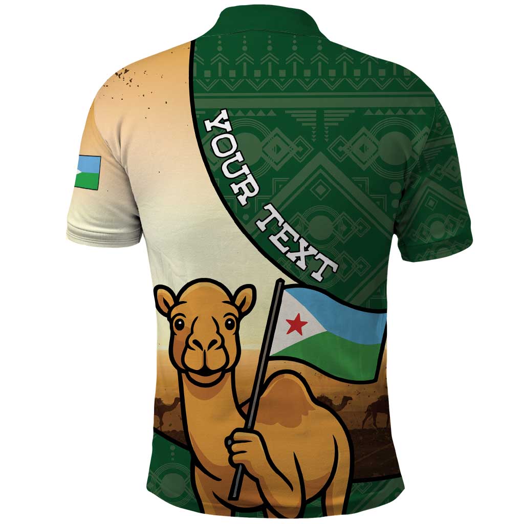 Personalized Djibouti Polo Shirt Camel Holding Jabuuti Flag