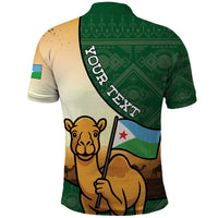 Personalized Djibouti Polo Shirt Camel Holding Jabuuti Flag