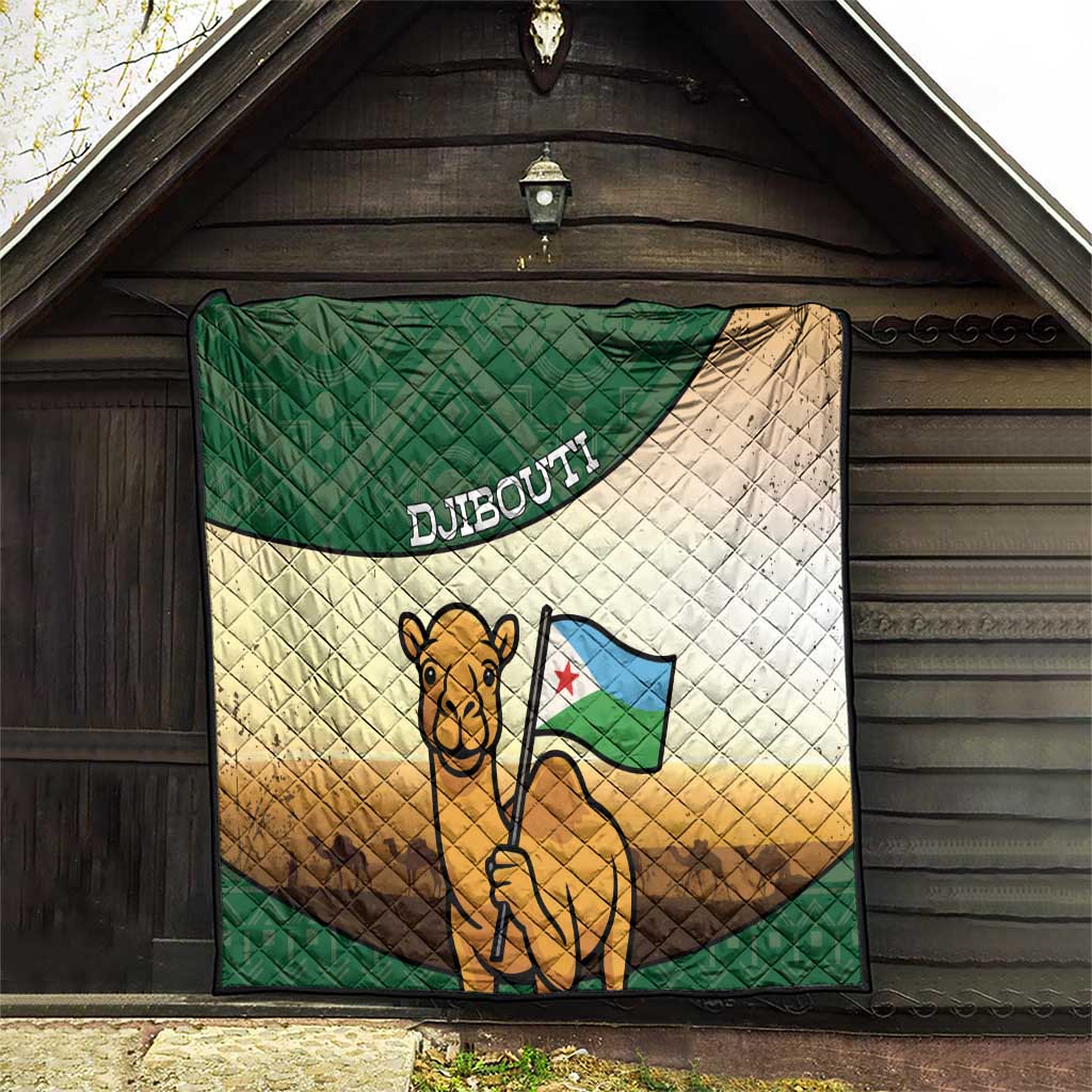 Djibouti Quilt Camel Holding Jabuuti Flag