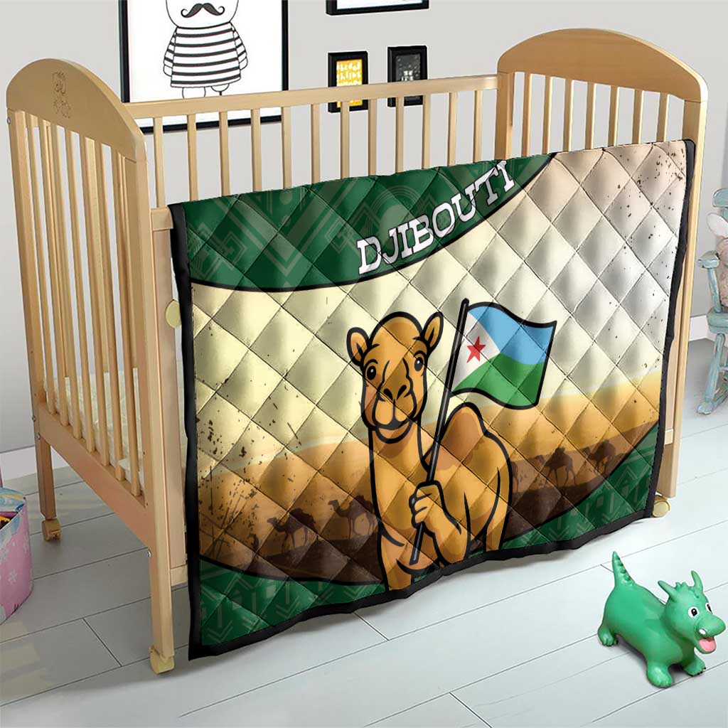 Djibouti Quilt Camel Holding Jabuuti Flag