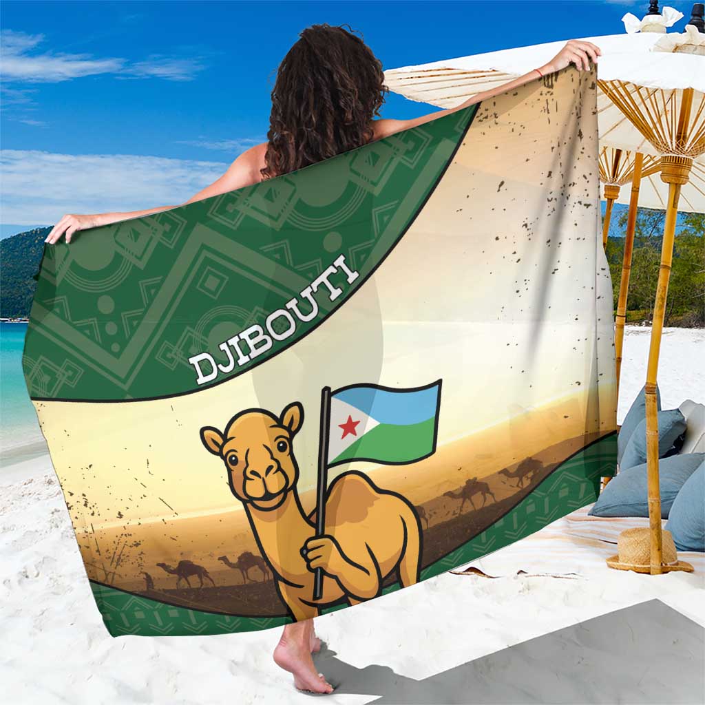 Djibouti Sarong Camel Holding Jabuuti Flag
