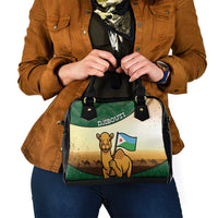 Djibouti Shoulder Handbag Camel Holding Jabuuti Flag