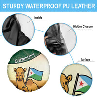 Djibouti Spare Tire Cover Camel Holding Jabuuti Flag
