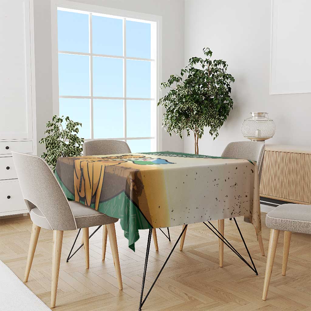 Djibouti Tablecloth Camel Holding Jabuuti Flag