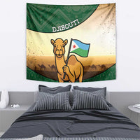 Djibouti Tapestry Camel Holding Jabuuti Flag