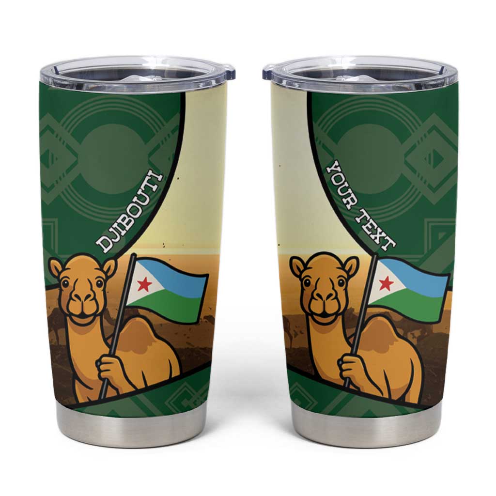 Personalized Djibouti Tumbler Cup Camel Holding Jabuuti Flag