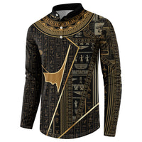 Egypt Deshret Crown Button Sweatshirt Ancient Mythology Pharaoh With Pschent