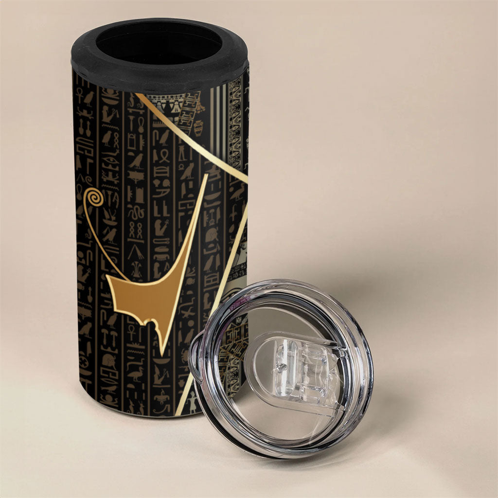 Egypt Deshret Crown 4 in 1 Can Cooler Tumbler Ancient Mythology Pharaoh With Pschent