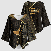 Egypt Deshret Crown Kimono Sleeve Blouse Ancient Mythology Pharaoh With Pschent