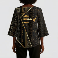 Egypt Deshret Crown Kimono Sleeve Blouse Ancient Mythology Pharaoh With Pschent