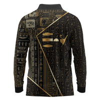 Egypt Deshret Crown Long Sleeve Polo Shirt Ancient Mythology Pharaoh With Pschent