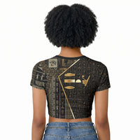 Egypt Deshret Crown Raglan Cropped T shirt Ancient Mythology Pharaoh With Pschent