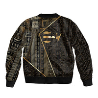Egypt Deshret Crown Sleeve Zip Bomber Jacket Ancient Mythology Pharaoh With Pschent