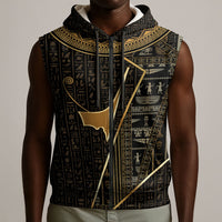 Egypt Deshret Crown Sleeveless Zip Hoodie Ancient Mythology Pharaoh With Pschent