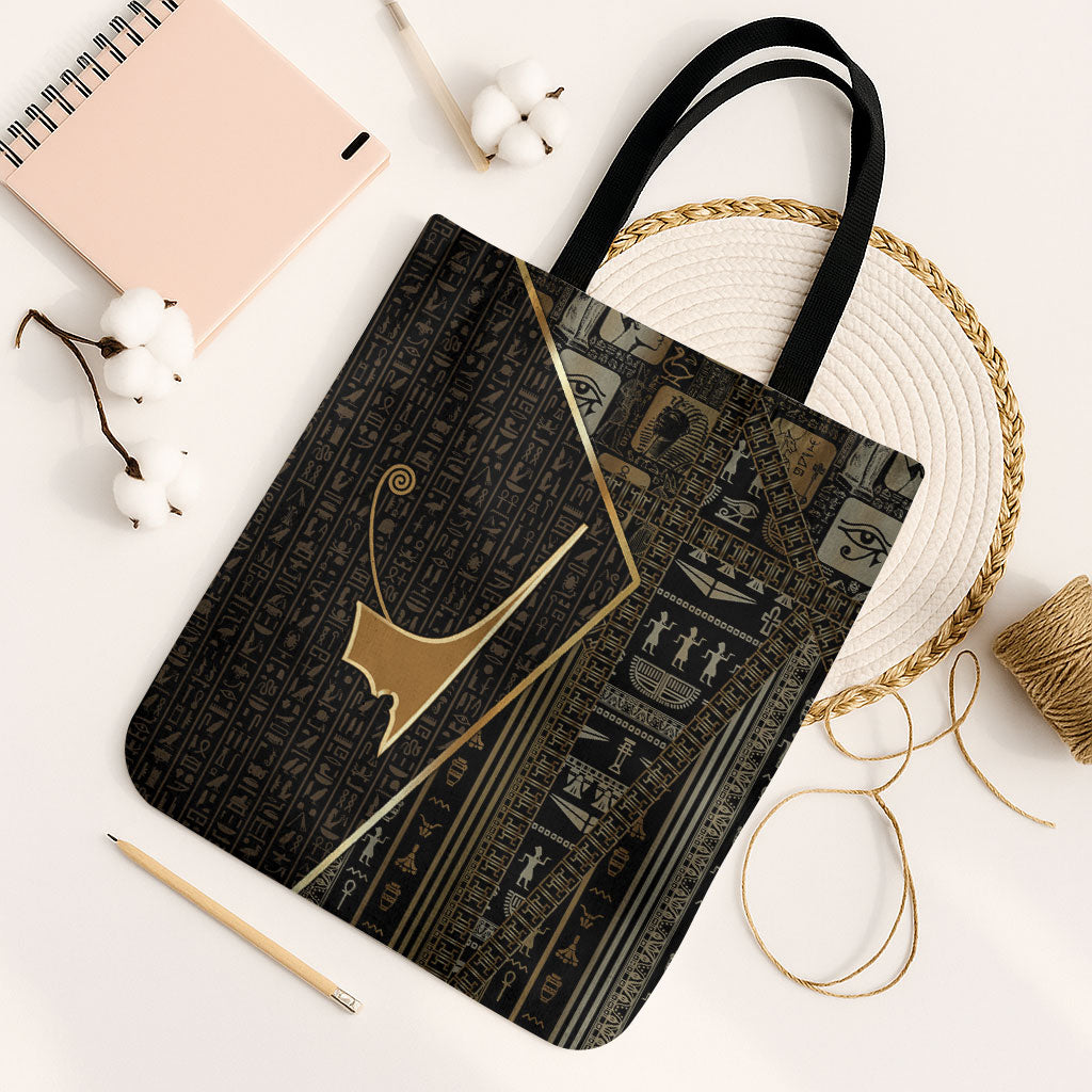 Egypt Deshret Crown Tote Bag Ancient Mythology Pharaoh With Pschent