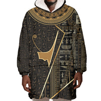Egypt Deshret Crown Wearable Blanket Hoodie Ancient Mythology Pharaoh With Pschent