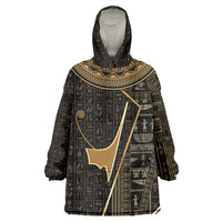 Egypt Deshret Crown Wearable Blanket Hoodie Ancient Mythology Pharaoh With Pschent