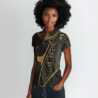 Egypt Deshret Crown Women Polo Shirt Ancient Mythology Pharaoh With Pschent