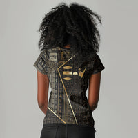 Egypt Deshret Crown Women V-Neck T-Shirt Ancient Mythology Pharaoh With Pschent