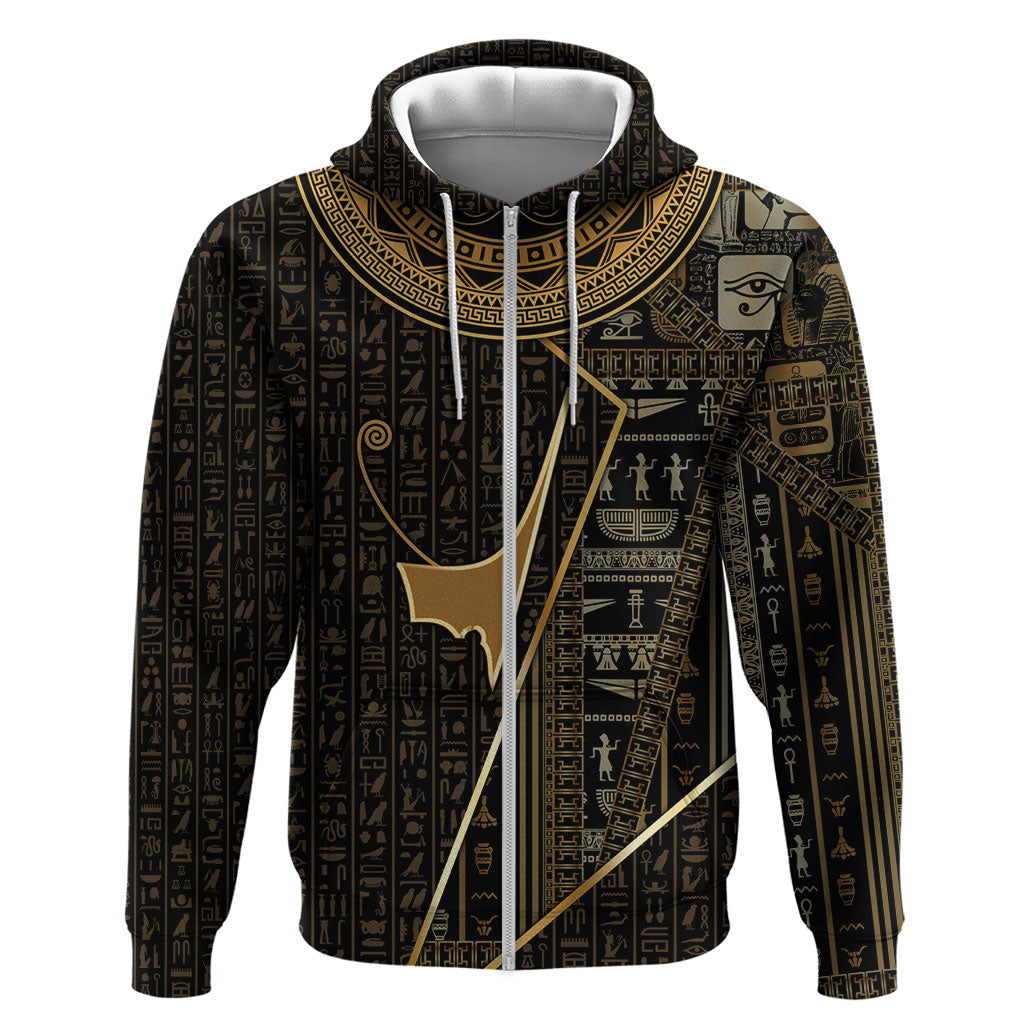 Egypt Deshret Crown Zip Hoodie Ancient Mythology Pharaoh With Pschent