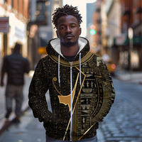 Egypt Deshret Crown Zip Hoodie Ancient Mythology Pharaoh With Pschent