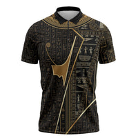 Egypt Deshret Crown Zipper Polo Shirt Ancient Mythology Pharaoh With Pschent