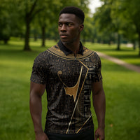 Egypt Deshret Crown Zipper Polo Shirt Ancient Mythology Pharaoh With Pschent
