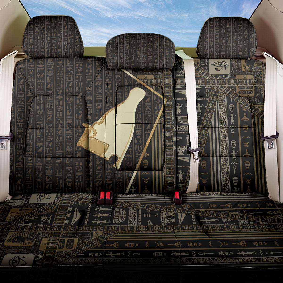 Egypt Hedjet Crown Back Car Seat Cover Ancient Mythology Upper Pharaoh