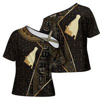 Egypt Hedjet Crown Cross Shoulder Shirt Ancient Mythology Upper Pharaoh
