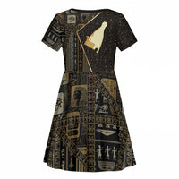 Egypt Hedjet Crown Kid Short Sleeve Dress Ancient Mythology Upper Pharaoh