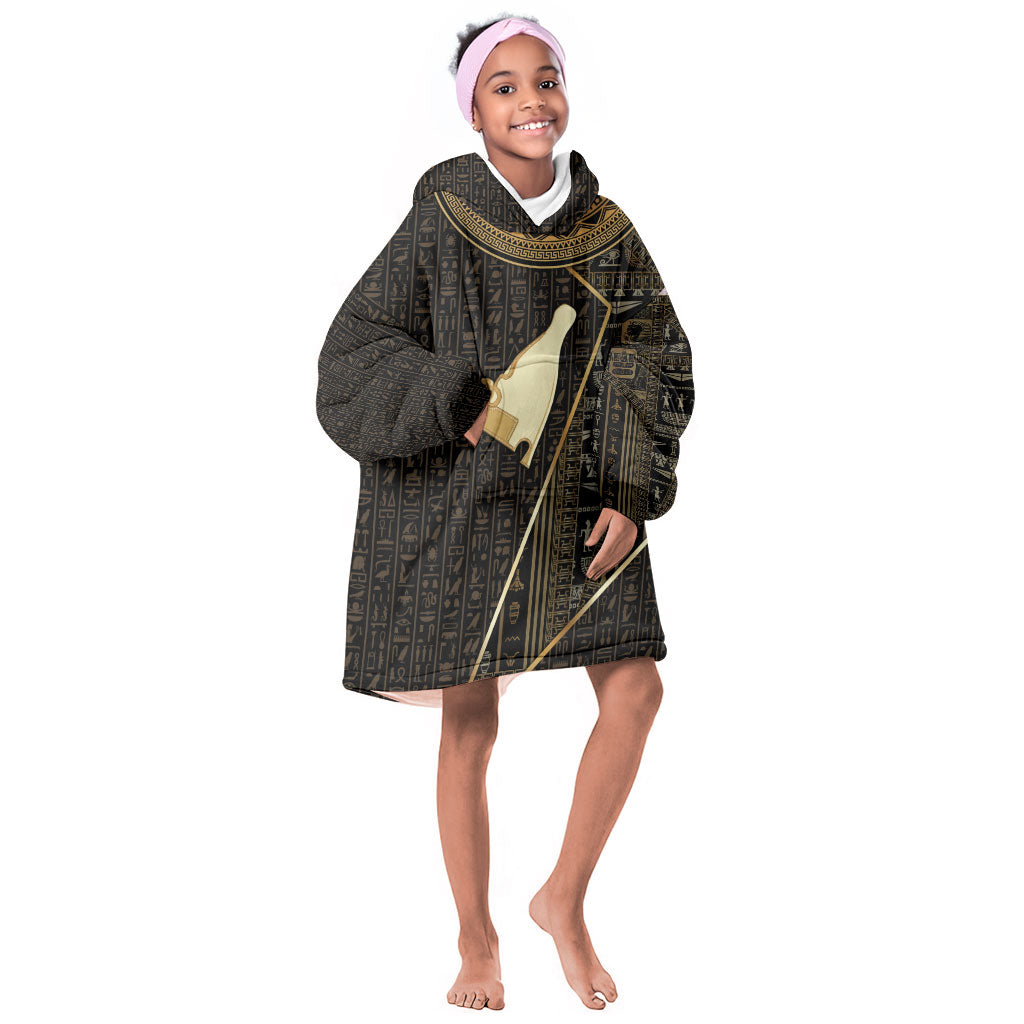 Egypt Hedjet Crown Kid Wearable Blanket Hoodie Ancient Mythology Upper Pharaoh