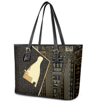 Egypt Hedjet Crown Leather Tote Bag Ancient Mythology Upper Pharaoh