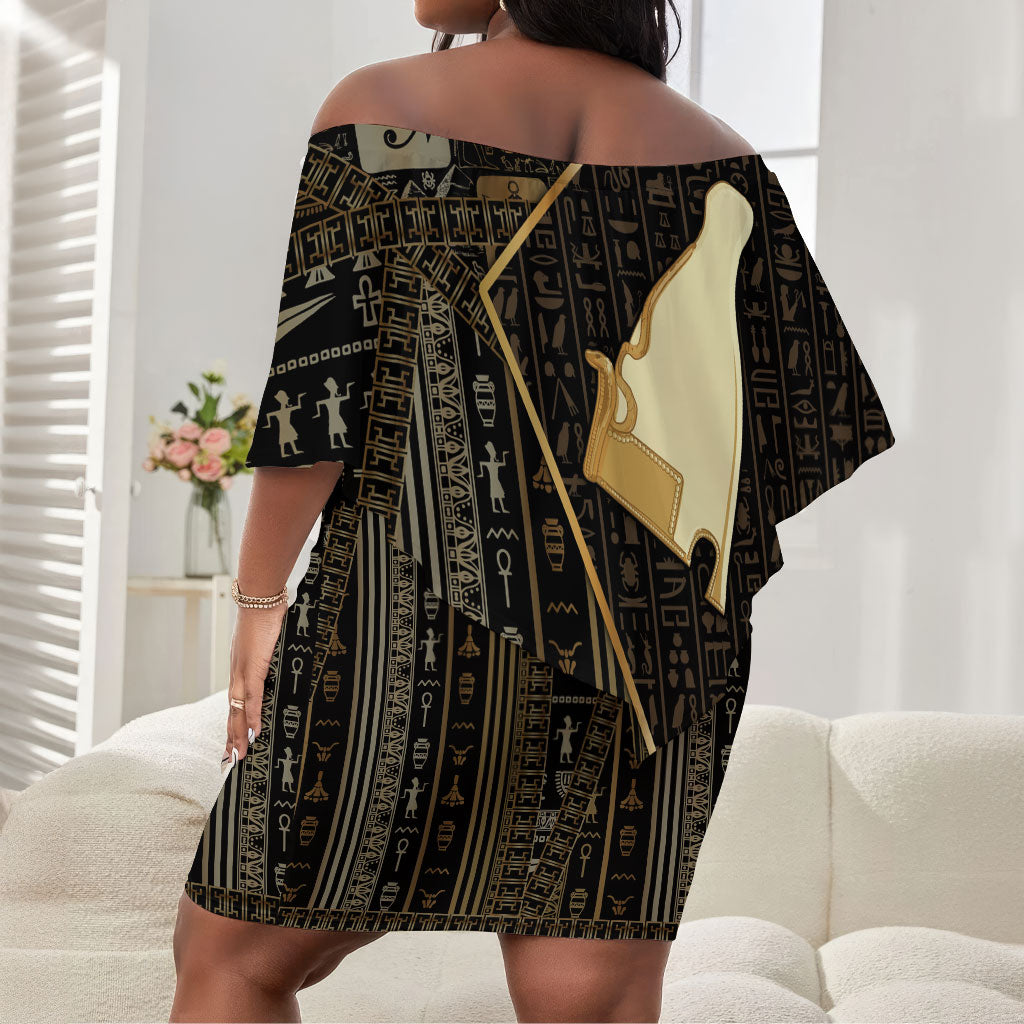Egypt Hedjet Crown Off Shoulder Short Dress Ancient Mythology Upper Pharaoh